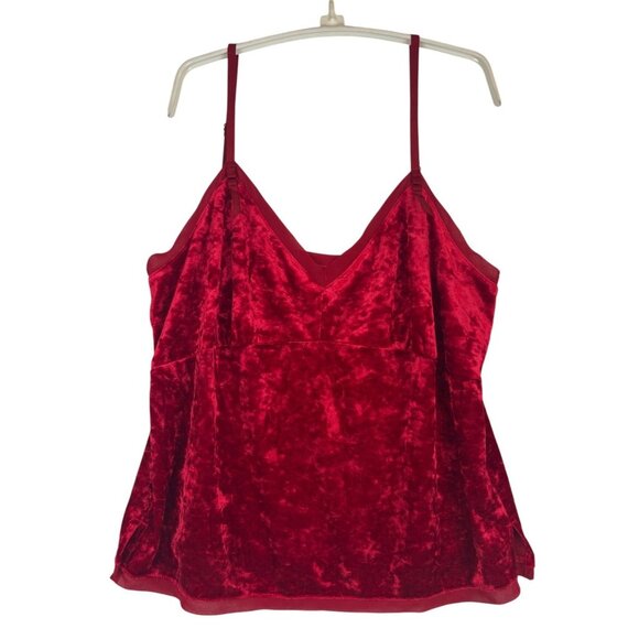 Soma Red Velvet Camisole Tank Top XL Adjustable Straps Soft Stretchy - Picture 1 of 9